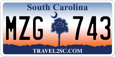 SC license plate MZG743