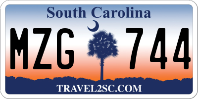 SC license plate MZG744