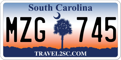 SC license plate MZG745