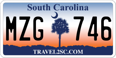 SC license plate MZG746