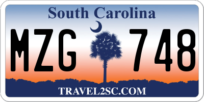 SC license plate MZG748