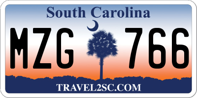SC license plate MZG766