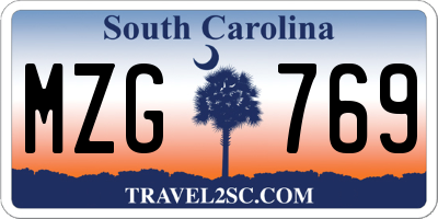 SC license plate MZG769