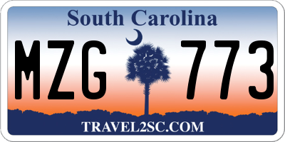 SC license plate MZG773