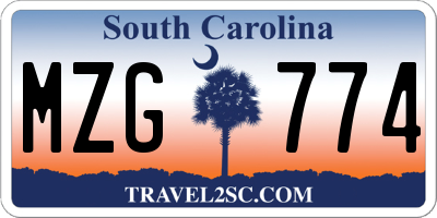 SC license plate MZG774