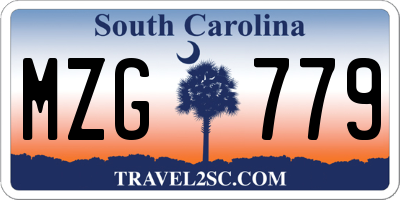 SC license plate MZG779
