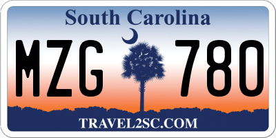 SC license plate MZG780
