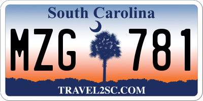 SC license plate MZG781