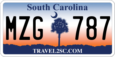 SC license plate MZG787