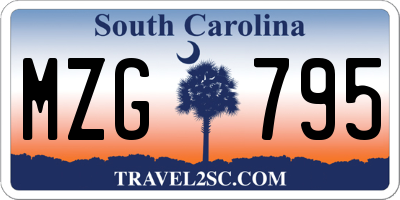 SC license plate MZG795