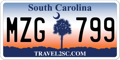 SC license plate MZG799