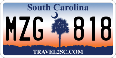 SC license plate MZG818