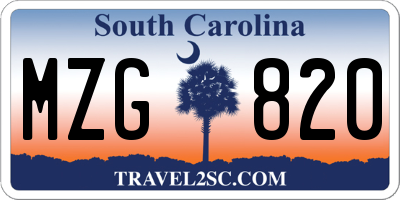 SC license plate MZG820