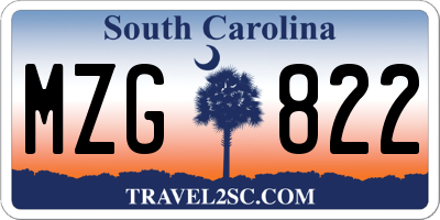 SC license plate MZG822