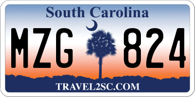 SC license plate MZG824