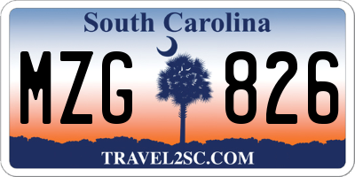SC license plate MZG826
