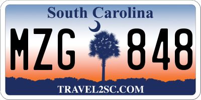 SC license plate MZG848