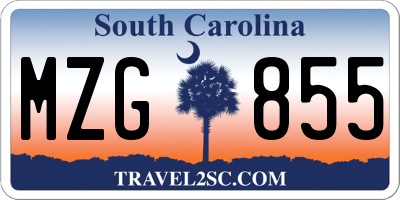 SC license plate MZG855