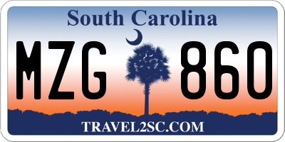 SC license plate MZG860