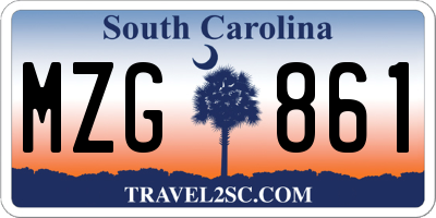 SC license plate MZG861
