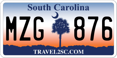 SC license plate MZG876