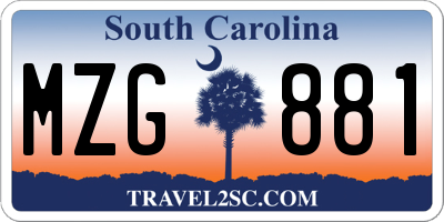 SC license plate MZG881