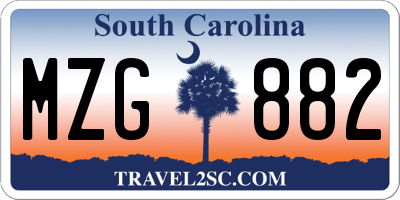 SC license plate MZG882