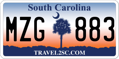 SC license plate MZG883