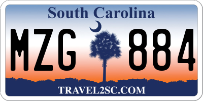 SC license plate MZG884