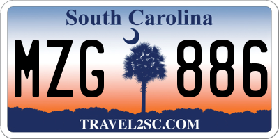 SC license plate MZG886