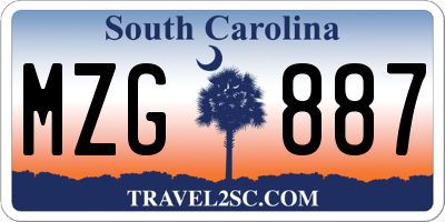 SC license plate MZG887