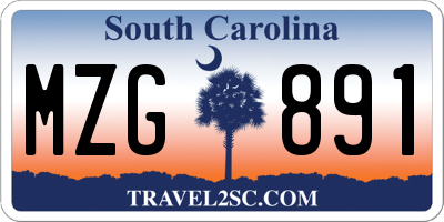 SC license plate MZG891