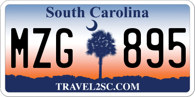 SC license plate MZG895