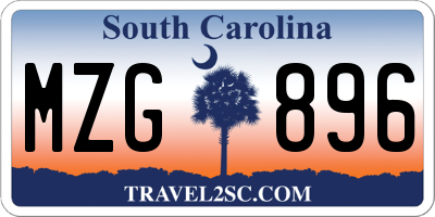 SC license plate MZG896