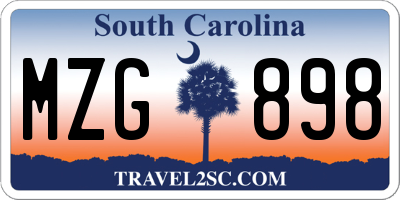 SC license plate MZG898