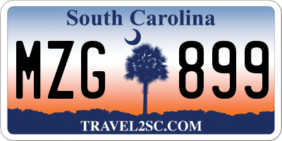 SC license plate MZG899