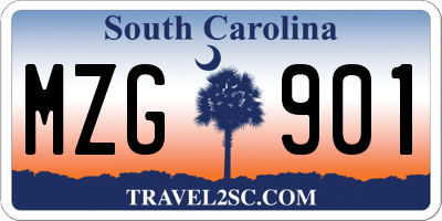 SC license plate MZG901