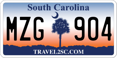 SC license plate MZG904
