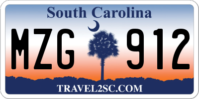SC license plate MZG912