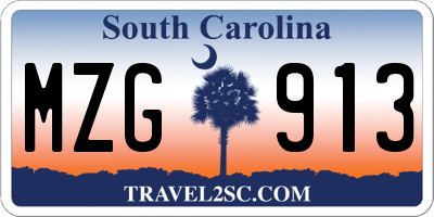 SC license plate MZG913
