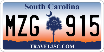 SC license plate MZG915