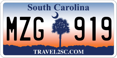 SC license plate MZG919