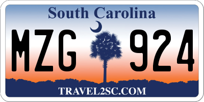 SC license plate MZG924