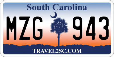 SC license plate MZG943
