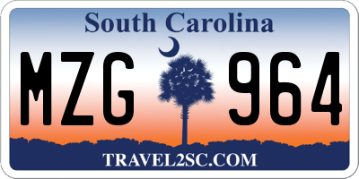 SC license plate MZG964