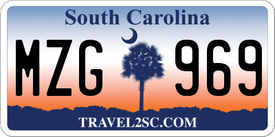 SC license plate MZG969