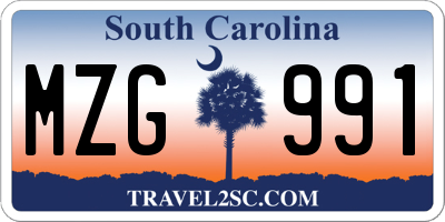 SC license plate MZG991