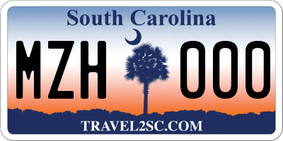 SC license plate MZH000