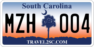 SC license plate MZH004