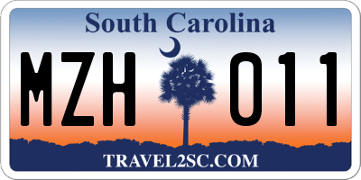 SC license plate MZH011